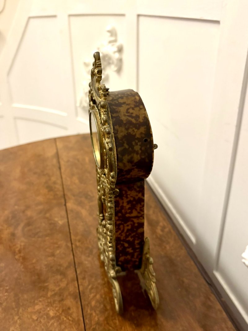 Magnificent Quality Antique Edwardian Ornate Gilded Brass Miniature Longcase Clock - Image 3